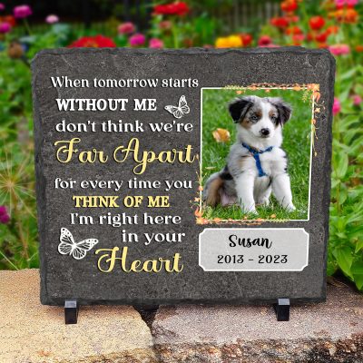 Dog Photo When Tomorrow Starts Without Me Memorial Stone Personalized, Pet Bereavement Gifts, Dog Loss Keepsake