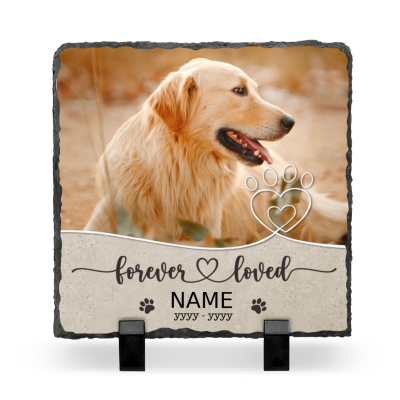 Forever Loved Pet Memorial Photo Stale, Personalized Dog Grave Marker, Dog Passed Away Gifts