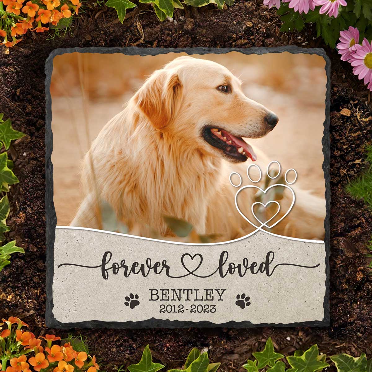 Forever Loved Pet Memorial Photo Stale, Personalized Dog Grave Marker, Dog Passed Away Gifts