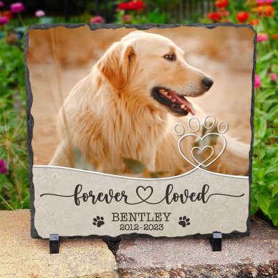 Forever Loved Pet Memorial Photo Stale, Personalized Dog Grave Marker, Dog Passed Away Gifts