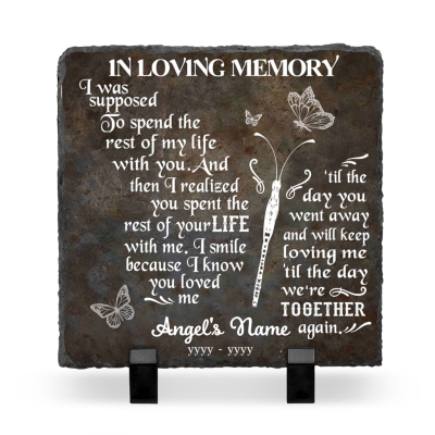 In Loving Memory Personalized Memorial Slate, Memorial Stones For Dad, Loss Of Father Gifts