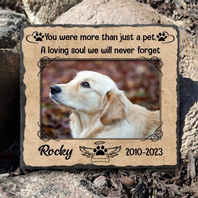 You Were More Than Just a Pet Custom Photo Slate, Engraved Pet Memorial Stone, Dog Loss Gifts
