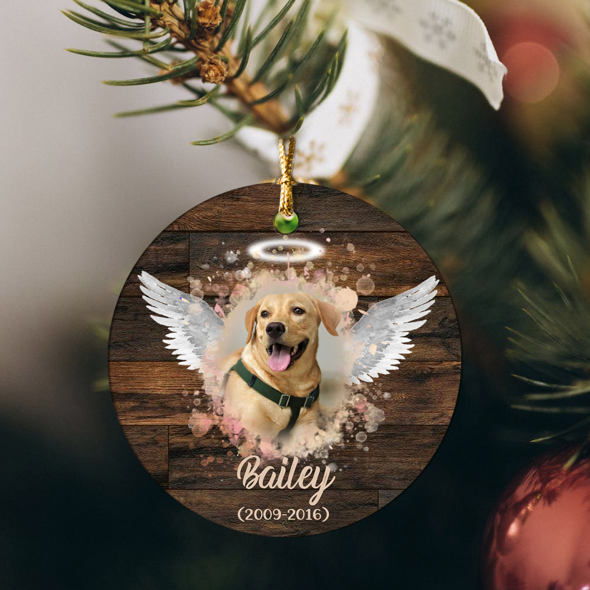 personalized dog memorial photo with angel wings ornament pet loss keepsake gifts dog in heaven christmas ornament