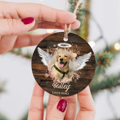 personalized dog memorial photo with angel wings ornament pet loss keepsake gifts dog in heaven christmas ornament