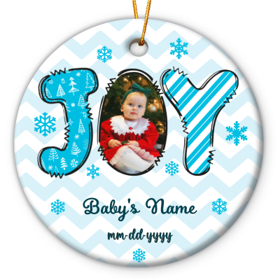 personalized joy new baby christmas photo ornament babys first christmas decoration holiday baby ornament