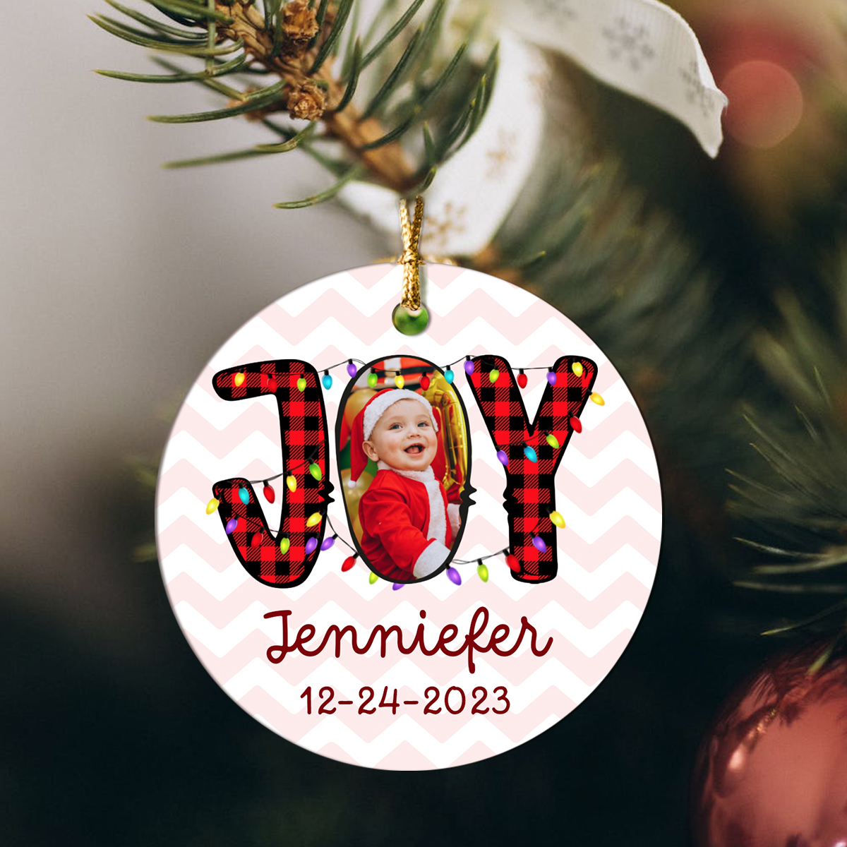 personalized newborn baby christmas photo ornament