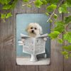 Dog Read Newspaper On Toilet Metal Sign, Personalized Funny Dog Bathroom Metal Plate, Custom Pet Sign for Bathroom