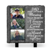 Dad Your Life Was A Blessing Custom Memorial Photo Stone Slate, Personalized Dad Remembrance Gifts, In Memory Of Dad Gifts