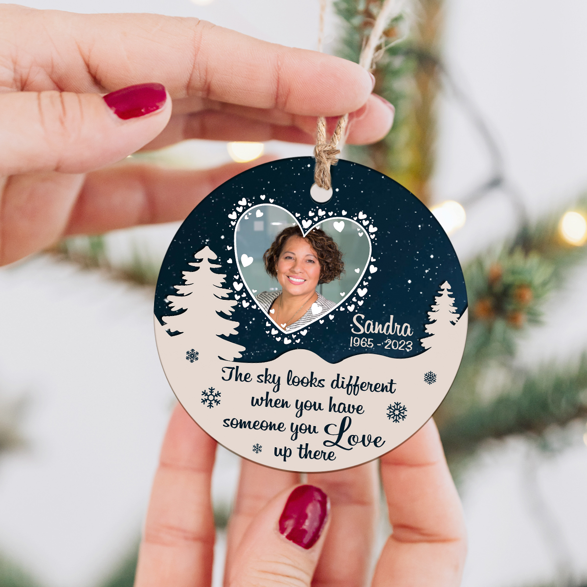 The Sky Looks Different In Loving Memory Picture Ornament Personalized 1 The Sky Looks Different In Loving Memory Picture Ornament Personalized