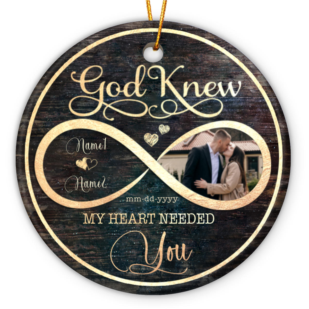 personalized god knew my heart needed you couple ceramic ornament