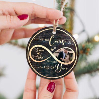 personalized all of me loves all of you couple ceramic ornament