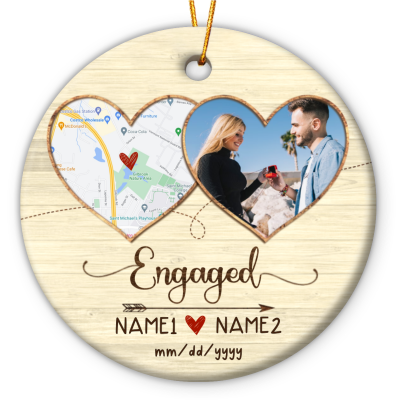 BEST SELLERS 9 personalized christmas engagement map ornament engaged ceramic ornaments 2023