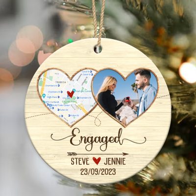 BEST SELLERS 10 personalized christmas engagement map ornament engaged ceramic ornaments 2023