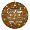 first xmas married ceramic ornament personalized mr and mrs christmas ornament