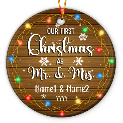 first xmas married ceramic ornament personalized mr and mrs christmas ornament