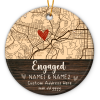 engagement xmas map ornaments personalized engaged ornament gift for couple engagement christmas ornament 2023