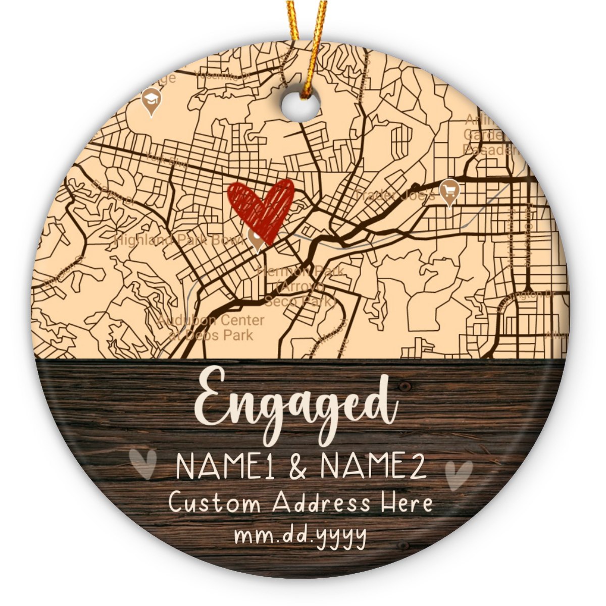 engagement xmas map ornaments personalized engaged ornament gift for couple engagement christmas ornament 2023