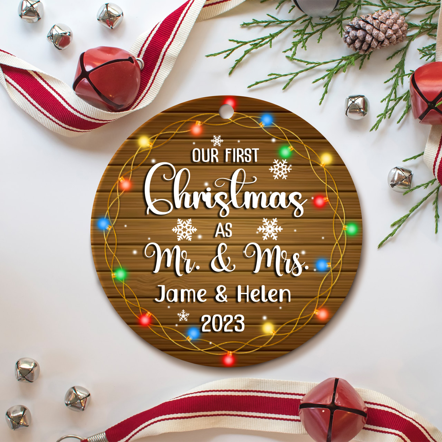 first xmas married ceramic ornament personalized mr and mrs christmas ornament