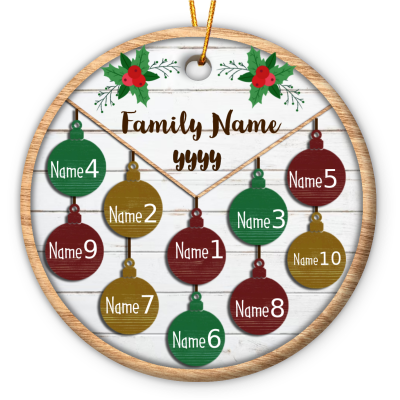 personalized christmas bauble family name ornament family xmas ceramic ornaments 2023