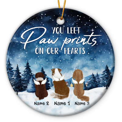 personalized dog memorial ornament with angel wings dog remembrance ceramic ornament