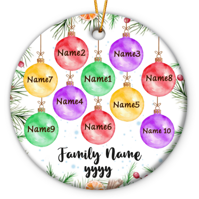personalized family name christmas ball ornament our family christmas ceramic ornaments