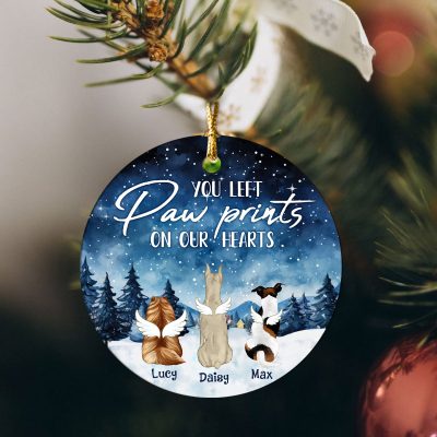 personalized dog memorial ornament with angel wings dog remembrance ceramic ornament