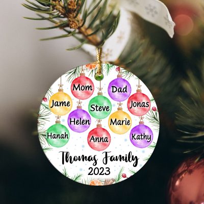 personalized family name christmas ball ornament our family christmas ceramic ornaments