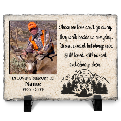 Personalized Hunting Memorial Photo Rock Slate
