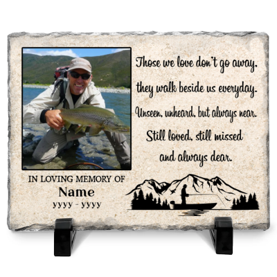 Personalized Fishing Memorial Photo Rock Slate