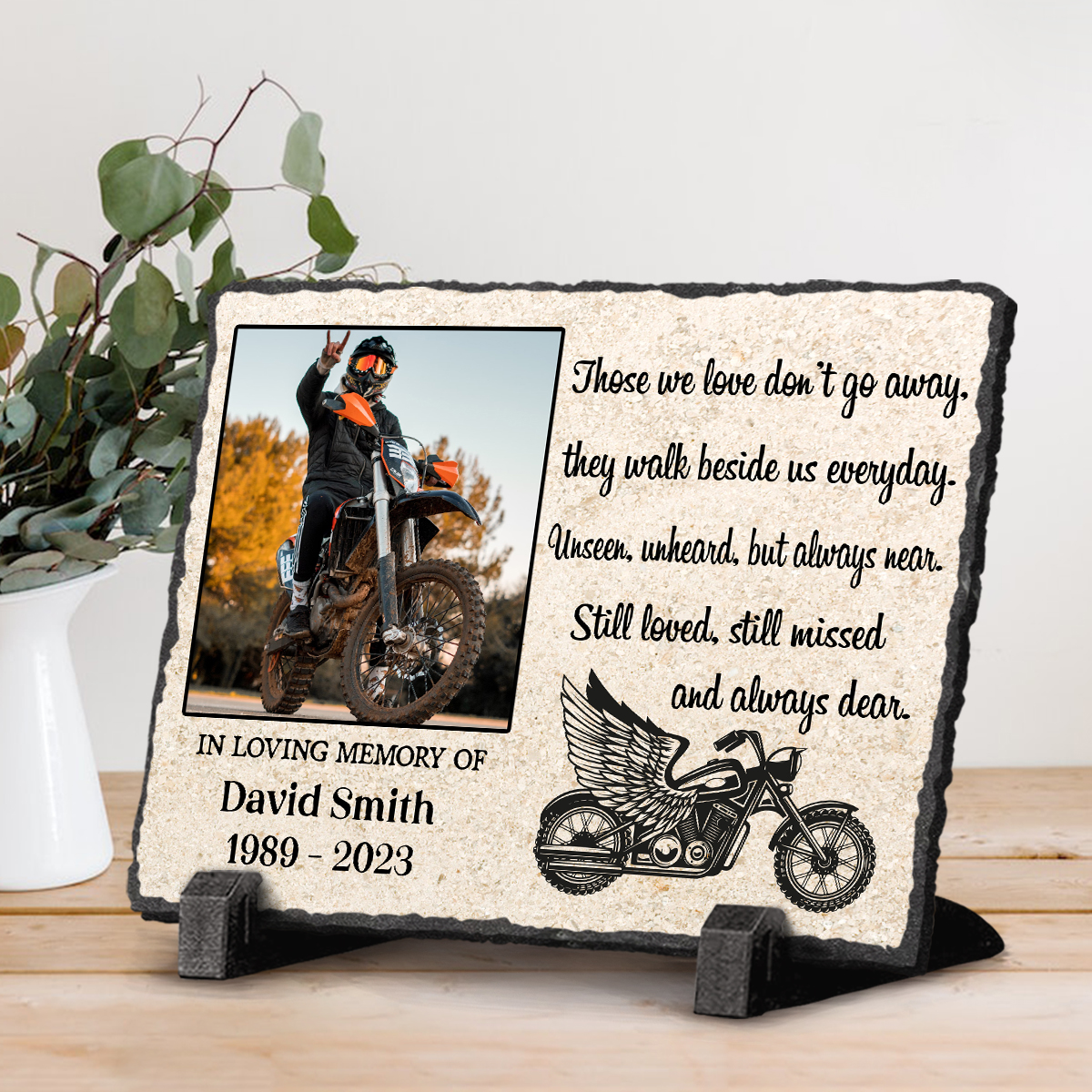 Personalized Memorial Stone for Motorcycle Biker, Remembrance Motorcycle Biker Gift, In Loving Memory of Motorcycle Biker Gifts