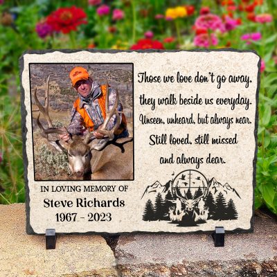 Personalized Hunting Memorial Photo Rock Slate