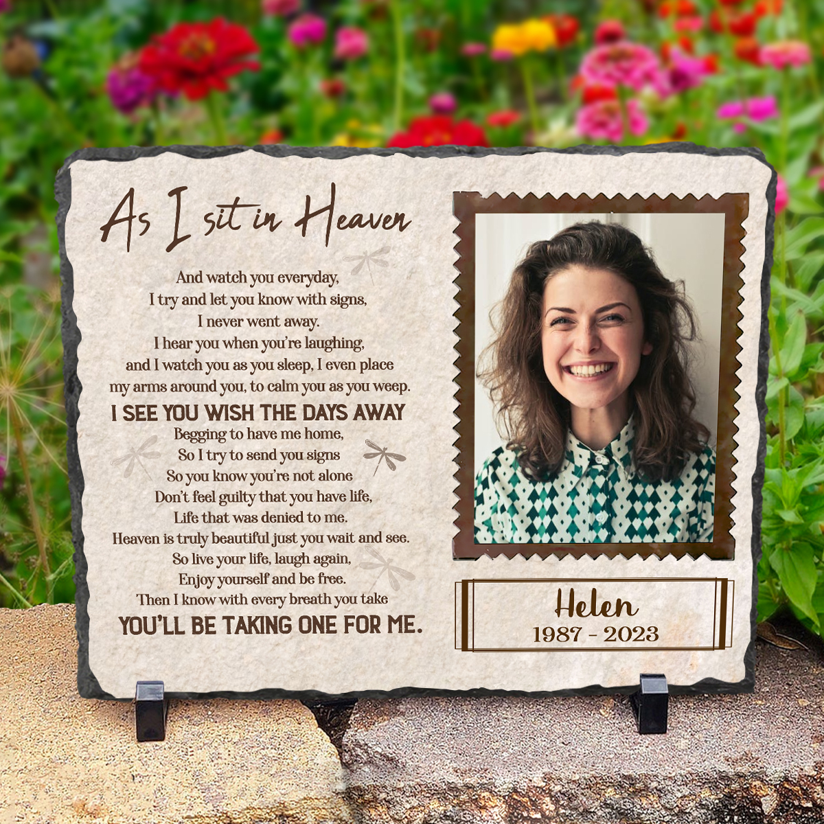 As I Sit In Heaven - Personalized Rectangle Rock Photo Slate - Memorial Gifts For Loss Of Loved One 1 As I Sit In Heaven - Personalized Rectangle Rock Photo Slate - Memorial Gifts For Loss Of Loved One