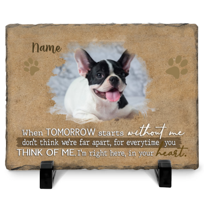 When Tomorrow Starts Without Me - Personalized Dog Memorial Garden Stone - Rectangle Rock Slate - Dog Rememberance Gifts