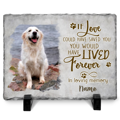 If Love Could Have Saved You - Dog Memorial Stone Personalized - Rectangle Rock Slate - In Loving Memory Dog Loss Gifts