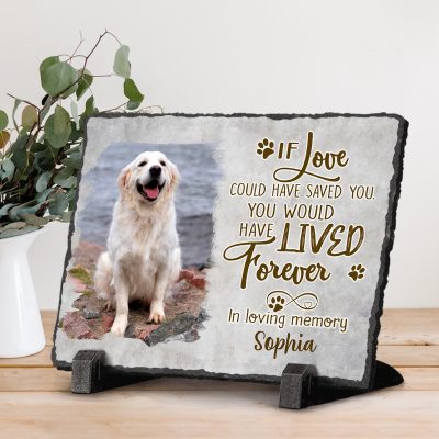 If Love Could Have Saved You - Dog Memorial Stone Personalized - Rectangle Rock Slate - In Loving Memory Dog Loss Gifts