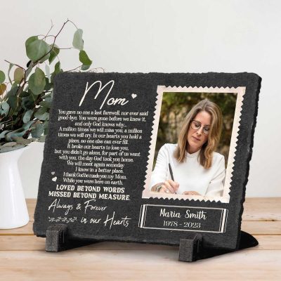 mom you gave no one last farewell personalized memorial garden stone for mom rectangle rock slate gifts for loss of mother