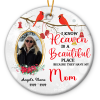 heaven is a beautiful place personalized mom memorial photo ornament - memory gifts for loss of mom