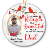 heaven is beautiful place personalized dad memorial photo ornament - remembrance gifts for loss of father