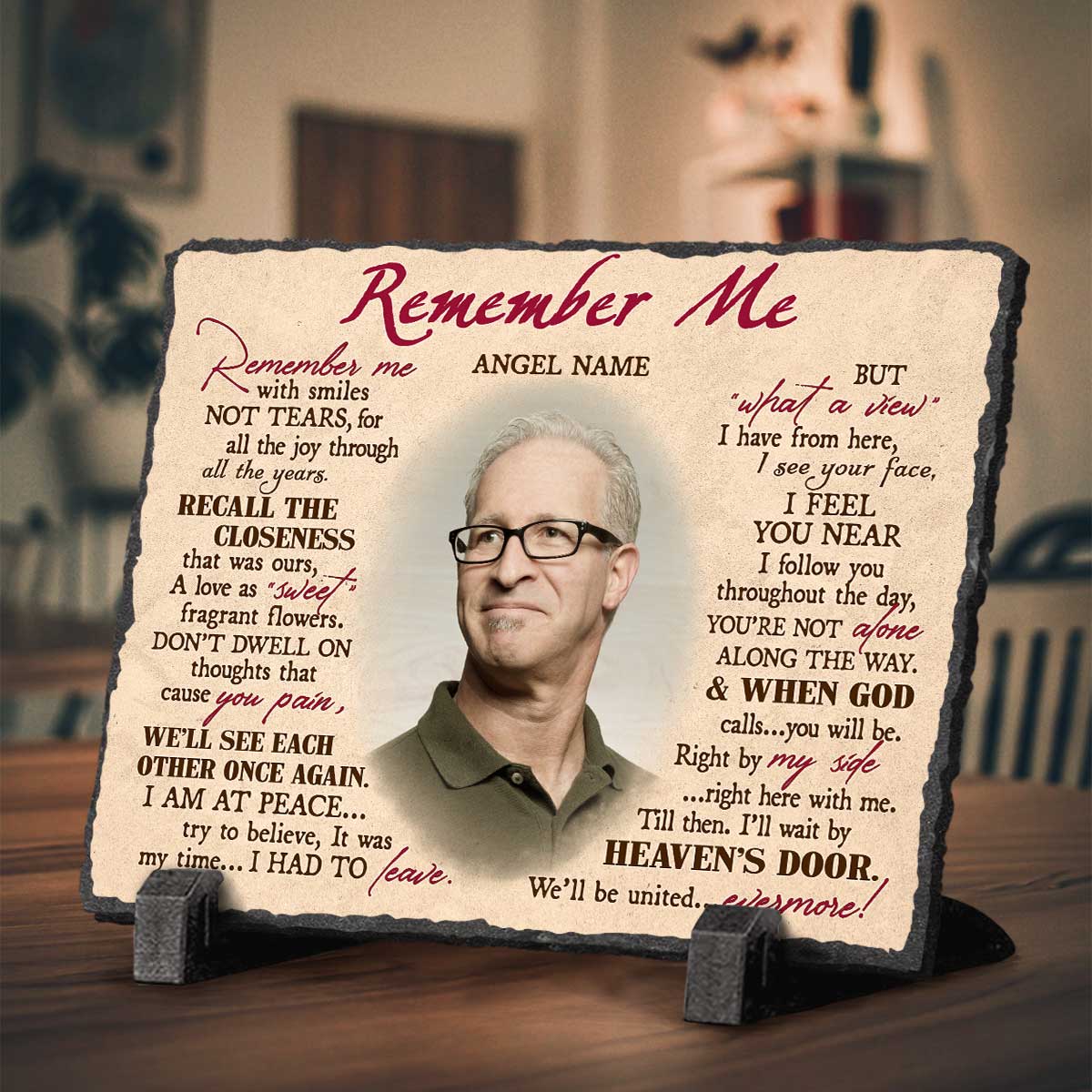 Remember Me - Personalized Memorial Photo Rock Slate Rectangle - Remembrance Gifts For Loss 1 Remember Me - Personalized Memorial Photo Rock Slate Rectangle - Remembrance Gifts For Loss