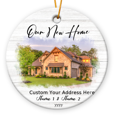 Our New Home - Personalized New Home Christmas Ceramic Ornament - New Home Owner Gifts