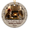 First Christmas As A Nana and Papa - Personalized New Grandparents Photo Ceramic Ornament - Newborn Baby Family First Christmas Tree Decoration