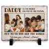 Daddy You Are The World To Us - Personalized Dad Photo Slate Plaque - Christmas Gifts For Mom From Kids
