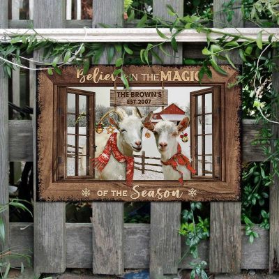 It's The Most Wonderful Time Of Year - Custom Animal Farm Family Christmas Metal Sign - Personalized Family Christmas Gifts