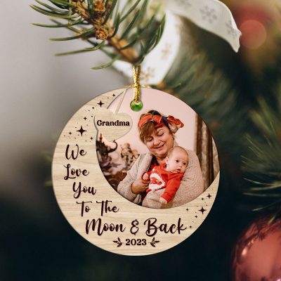 We Love You To The Moon and Back Grandma Christmas Ceramic Ornament