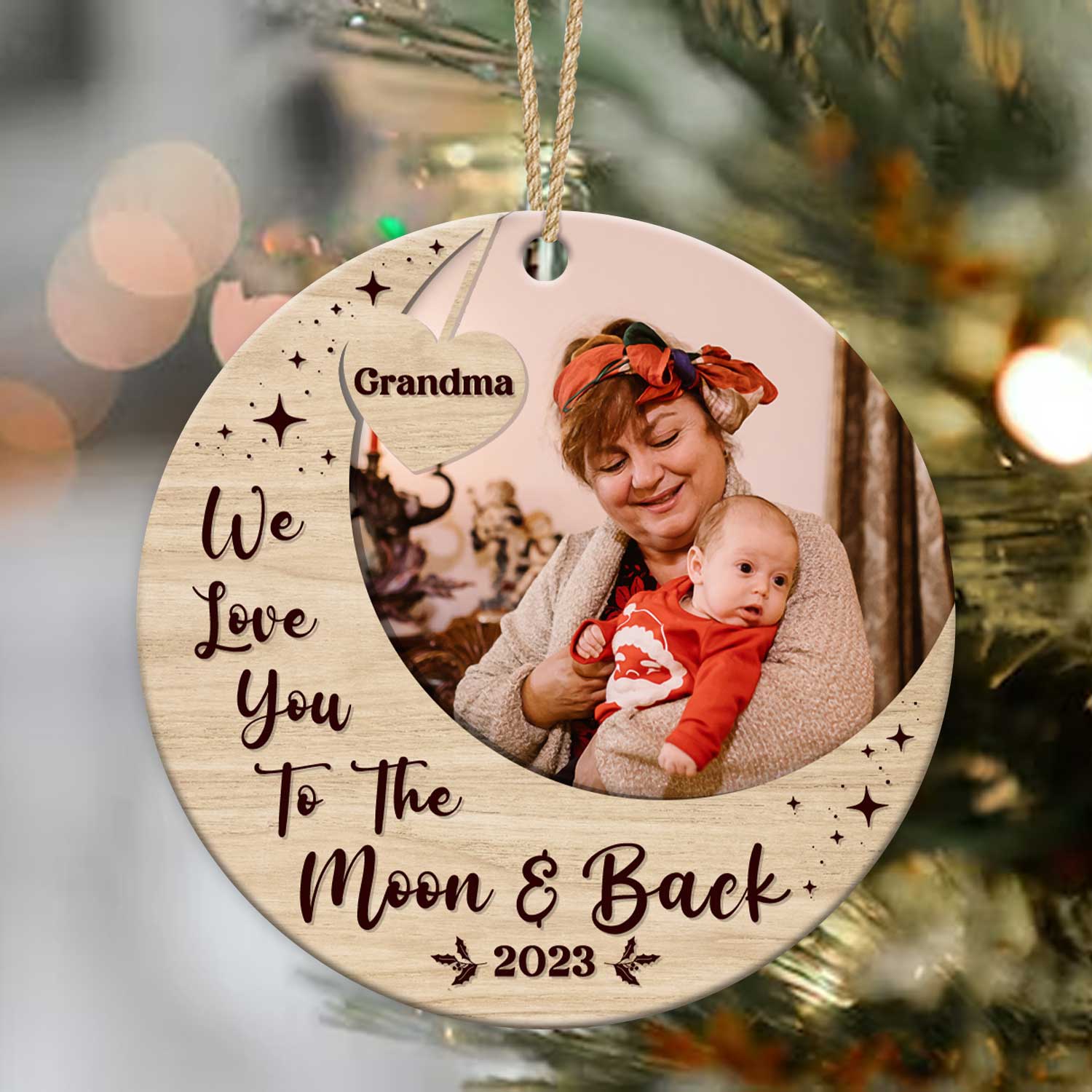 We Love You To The Moon and Back Grandma Christmas Ceramic Ornament 1 We Love You To The Moon and Back Grandma Christmas Ceramic Ornament