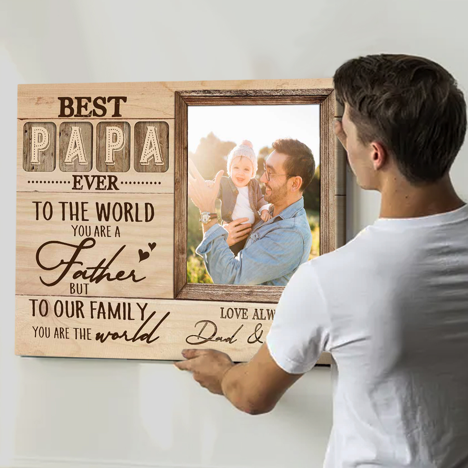 Best Papa Ever - Personalized Photo Dad Canvas Print - Gifts for Dad From Son 1 Best Papa Ever - Personalized Photo Dad Canvas Print - Christmas Gifts for Dad From Son