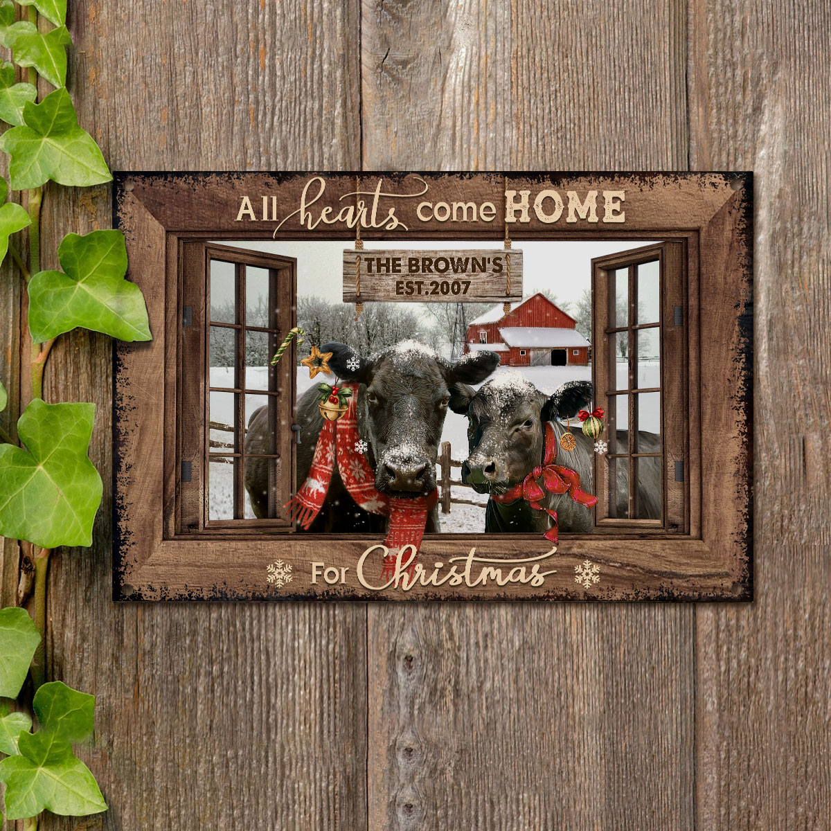 It's The Most Wonderful Time - Black Angus Personalized Farmhouse Metal Sign - Christmas Wall Decoration Outdoor 1 It's The Most Wonderful Time - Black Angus Personalized Farmhouse Sign - Christmas Wall Decoration
