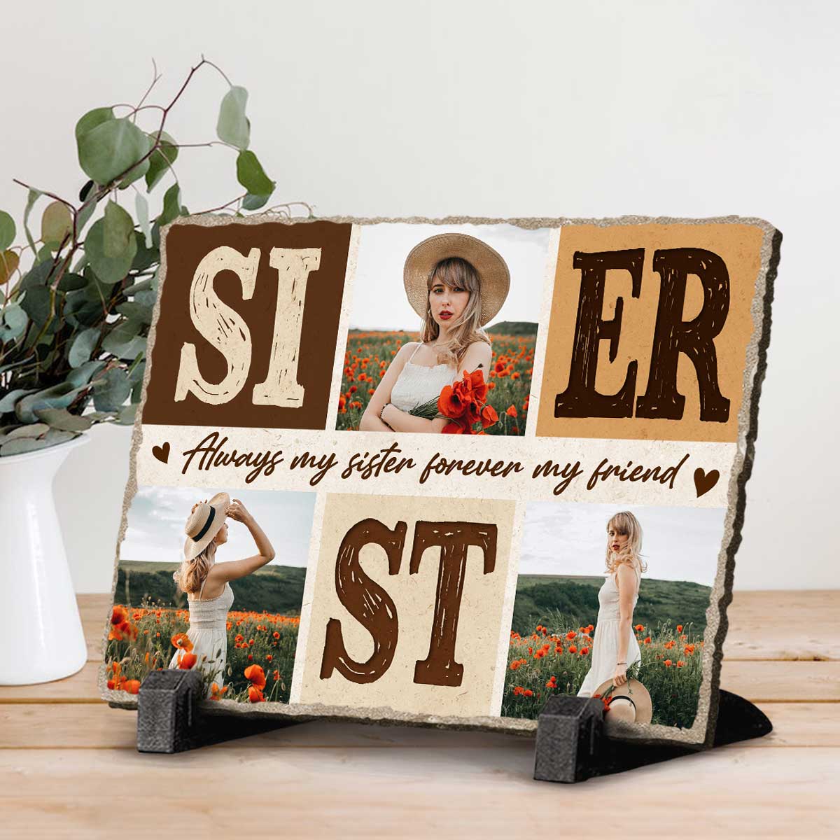 Always My Sister Forever My Friend - Personalized Sister Photo Slate Stone - Photo Gifts for Sister 1 Always My Sister Forever My Friend - Personalized Sister Photo Slate Stone - Photo Gifts for Sister