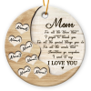 Thank You - Mom Custom Ceramic Ornament With Kids Name - Mom Christmas Tree Ornament
