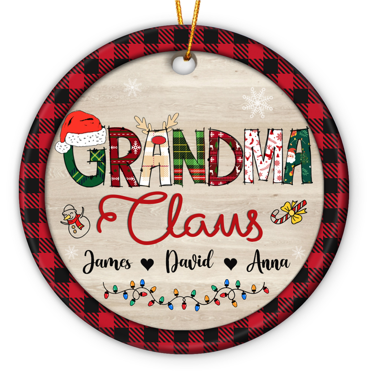 Grandma Claus - Custom Grandma Christmas Ornament With Grandkids Names - Christmas Gifts for Grandma 1 Grandma Claus - Custom Grandma Christmas Ornament With Grandkids Names - Christmas Gifts for Grandma